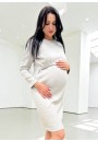 Платье бежевый меланж для беременных и кормящих (мм103)